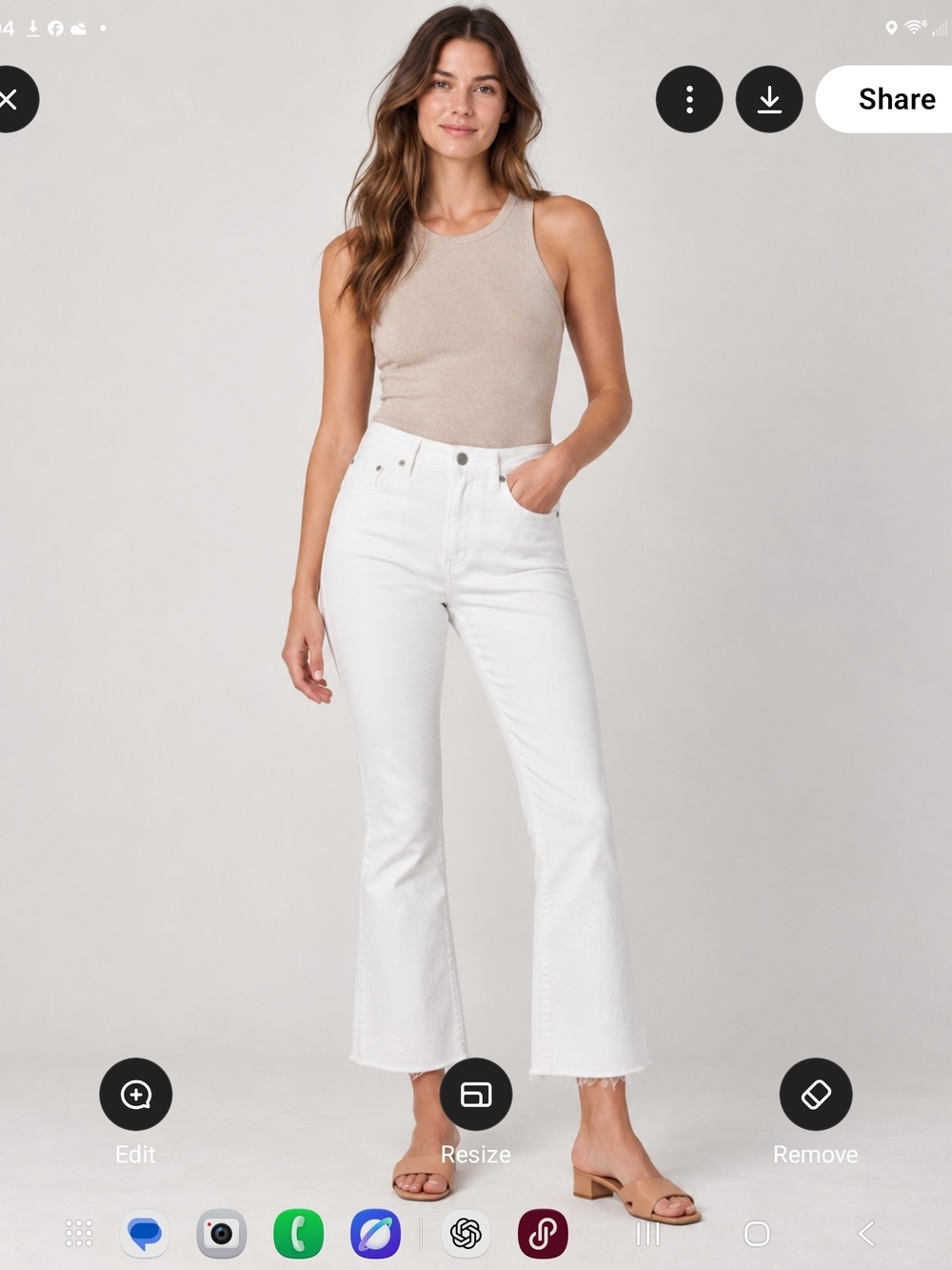 J. Crew High-Rise White Flare Jeans